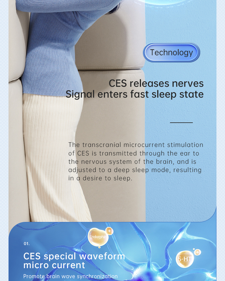 Portable Drug Free CES Sleep Device EEG Monitoring mini portable micro-current sleep aid instrument(图6)