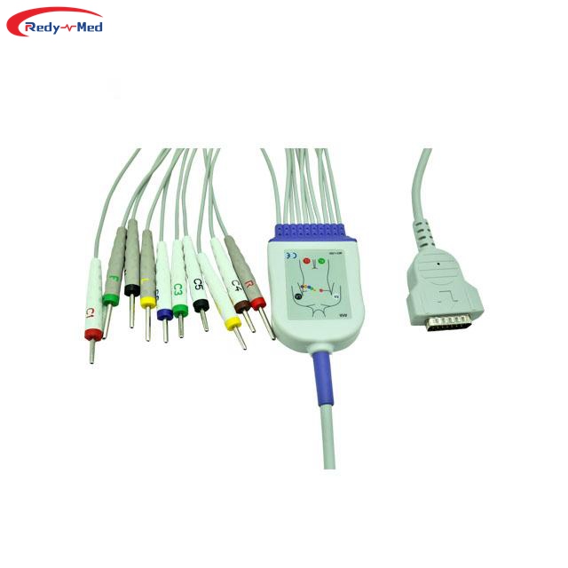 Compatible With GE 10 Lead 12 Lead One-Piece EKG Cable With Leadwire