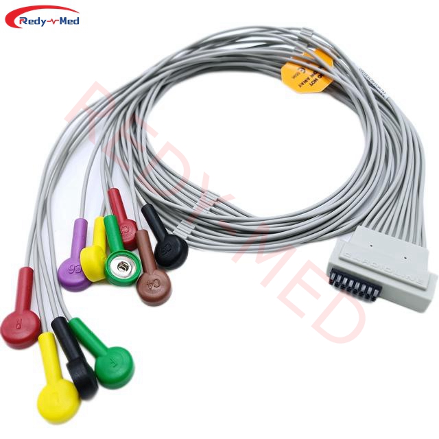 Compatible With Cardioline Holter Cable ECG Leadwires For Walk400h,10 Lead 